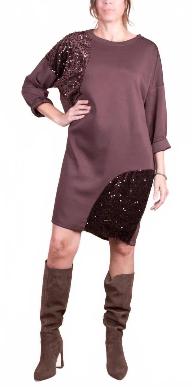 NEW GIGI MODA canazei mini dress in chocolate